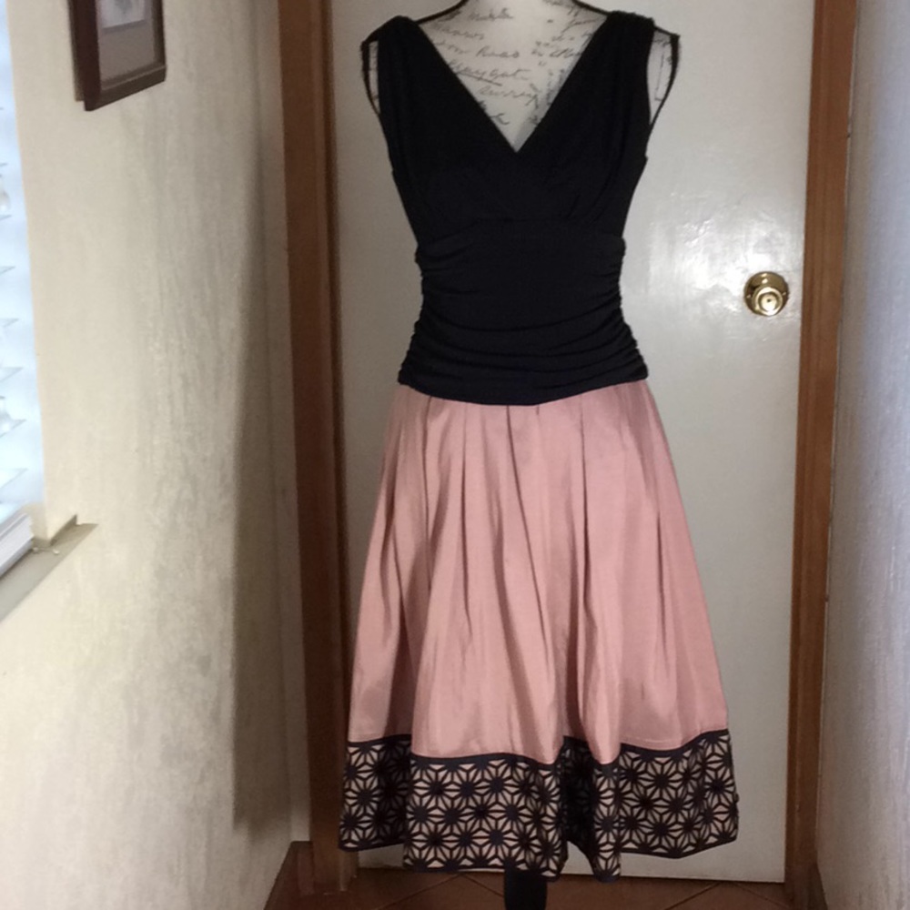 Vintage Inspired Pink and Black Dress - Picture 1 of 8